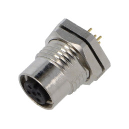 Conector: M12; soclu; mamă; 2A; 60V; PIN: 5; IP67; drept; THT