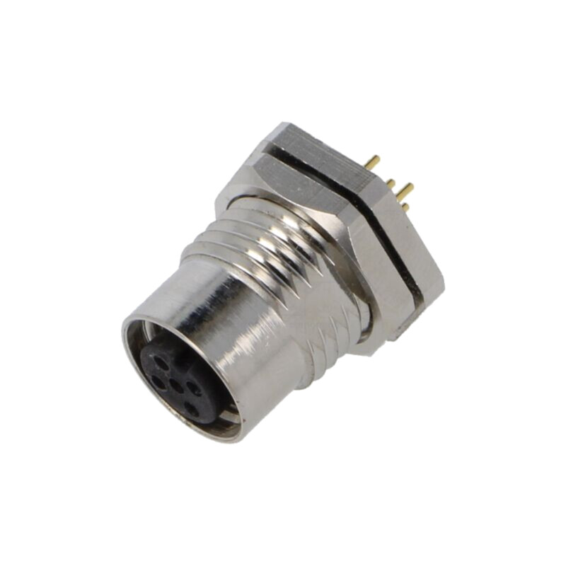 Conector: M12; soclu; mamă; 2A; 60V; PIN: 5; IP67; drept; THT