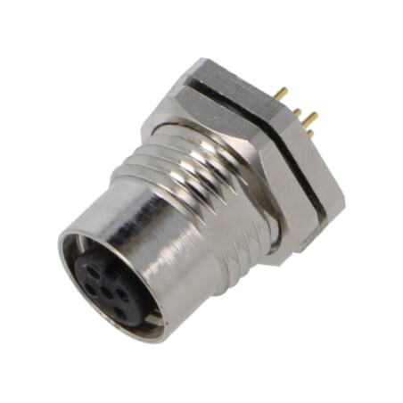 Conector: M12; soclu; mamă; 2A; 60V; PIN: 5; IP67; drept; THT