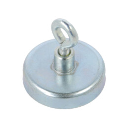 Magnet: fix; ferită (metal greu); 80N; 32mm; cu ochi