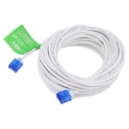 Patch cord; RJ45 mufă,din ambele părţi; U/UTP; 6a; litat; Cu; alb