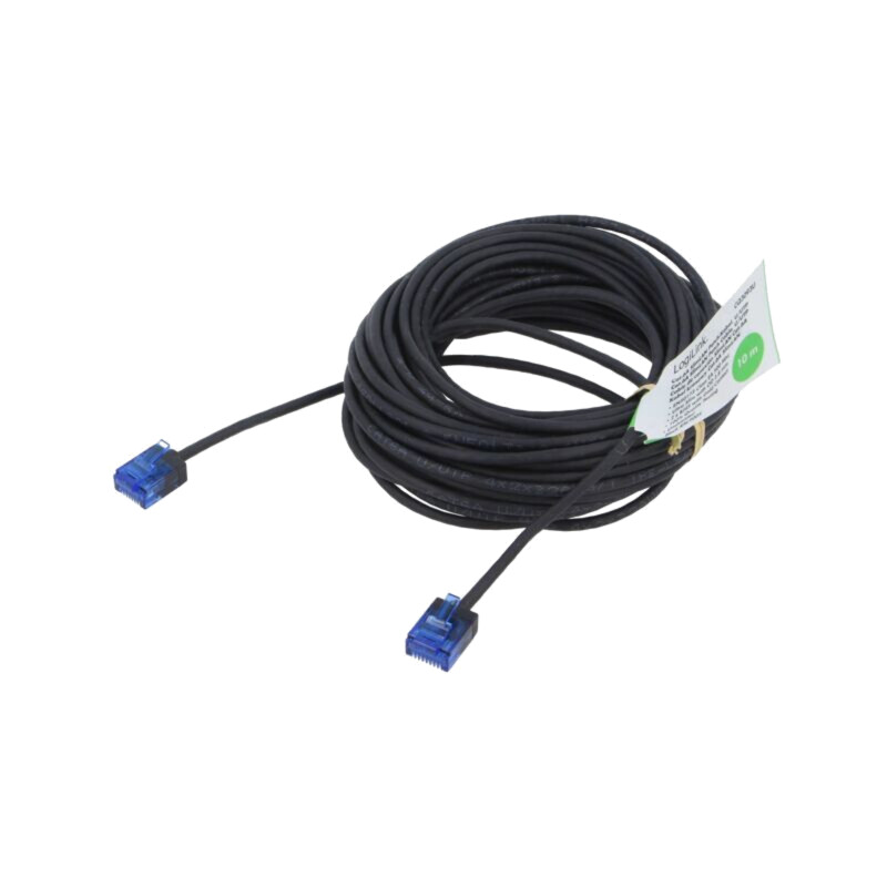 Patch cord; RJ45 mufă,din ambele părţi; U/UTP; 6a; litat; Cu; 10m Patch cord; RJ45 mufă,din ambele părţi; U/UTP; 6a; litat; Cu; 10m