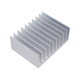 Radiator: extrudat; cu aripioare; aluminiu; L: 75mm; W: 98mm; H: 40mm