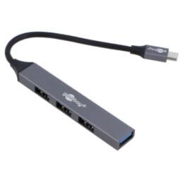 Hub USB; USB A soclu x4,USB C mufă; USB 2.0,USB 3.2; PnP; gri