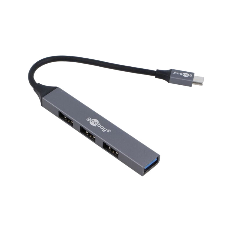 Hub USB; USB A soclu x4,USB C mufă; USB 2.0,USB 3.2; PnP; gri