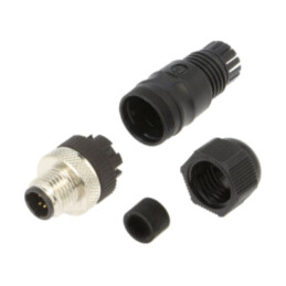 Conector: M12; mufă; tată; 4A; 125V; PIN: 3; IP67; drept; pe cablu