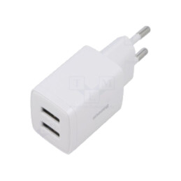 Alimentator: pulsatoriu; alimentare,plug-in; 5VDC; 10,5W; albă