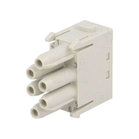 Conector: HDC; modul; mamă; 16A; 830V; Han-Modular®; PIN: 6; crimpat