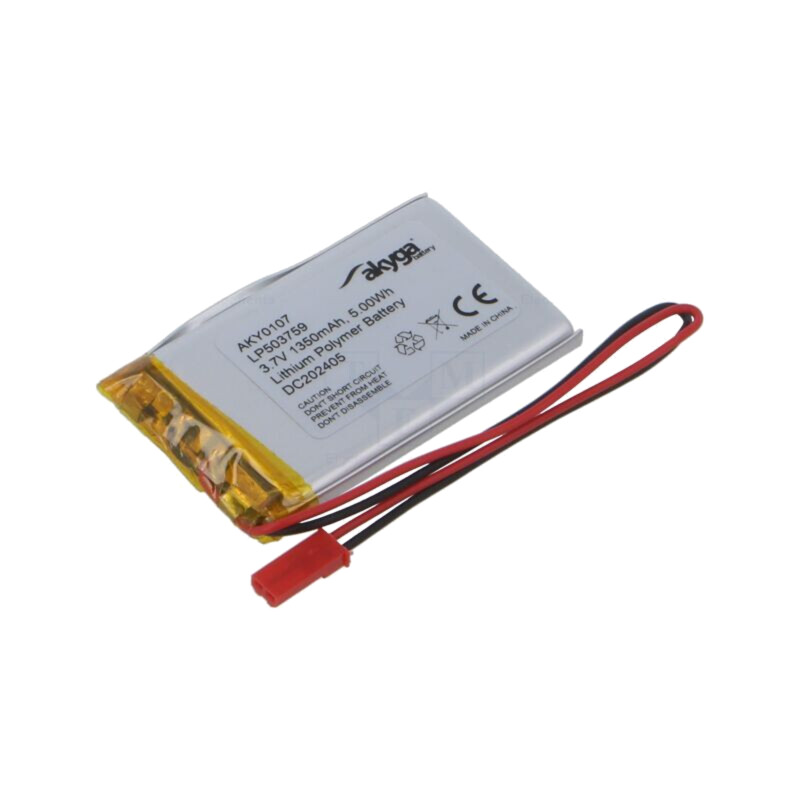 Acumul: Li-Po; 3,7V; 1350mAh; cabluri,contector JST SYP-02T-1 Acumul: Li-Po; 3,7V; 1350mAh; cabluri,contector JST SYP-02T-1