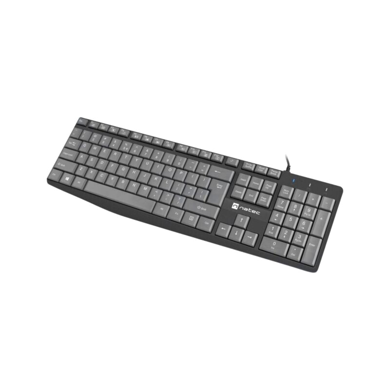 Tastatură; neagră,gri; USB A; cu cablu,slim,US layout; Lung: 1,8m