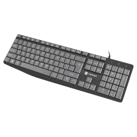Tastatură; neagră,gri; USB A; cu cablu,slim,US layout; Lung: 1,8m