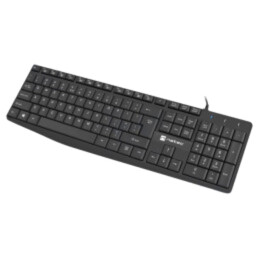 Tastatură; neagră; USB A; cu cablu,slim,US layout; Lung: 1,8m