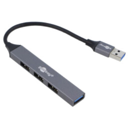 Hub USB; USB A soclu x4,USB A mufă; USB 2.0,USB 3.2; PnP; gri