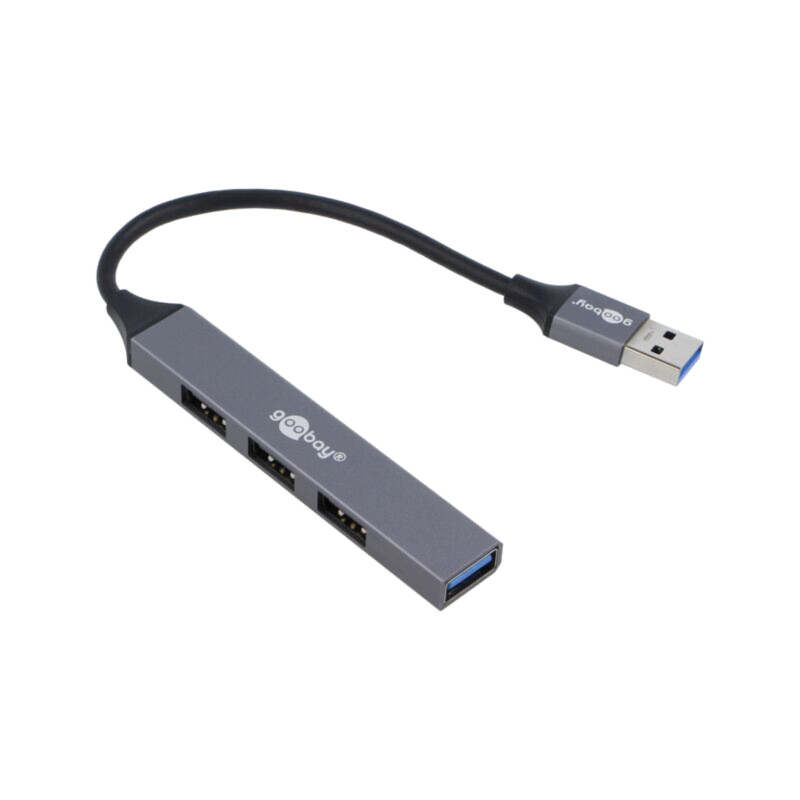 Hub USB; USB A soclu x4,USB A mufă; USB 2.0,USB 3.2; PnP; gri