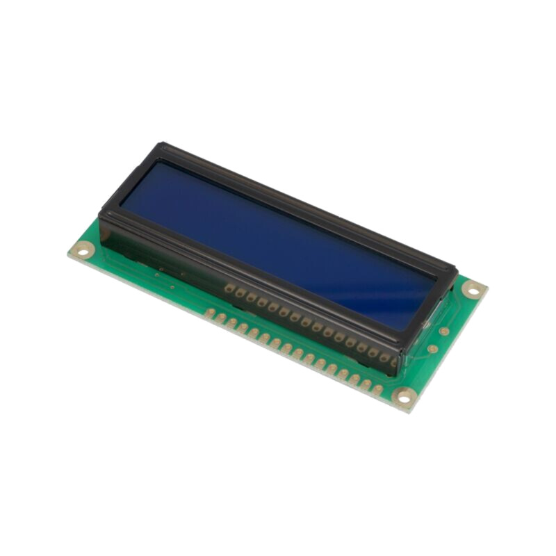 Afişaj: LCD; alfanumerice; STN Negative; 16x2; albastru; LED; 1x16 Afişaj: LCD; alfanumerice; STN Negative; 16x2; albastru; LED; 1x16