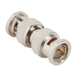 Adaptor; BNC tată,din ambele părţi; Izolaţie: POM; 75Ω; alamă