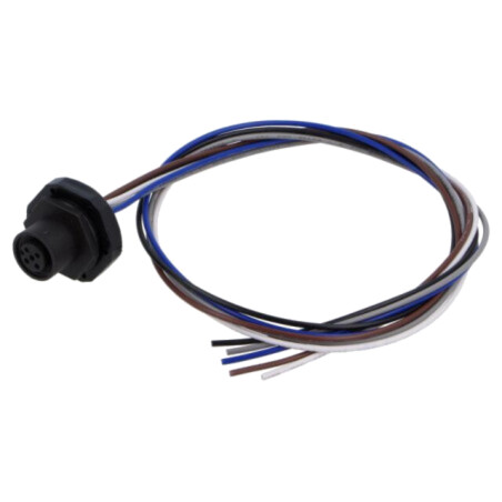 Conector: M12; soclu; mamă; 2A; 60V; PIN: 5; IP67; drept; cabluri
