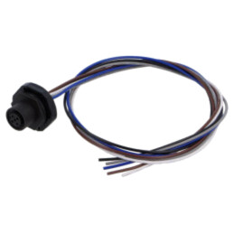 Conector: M12; soclu; mamă; 2A; 60V; PIN: 5; IP67; drept; cabluri