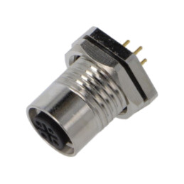 Conector: M12; soclu; mamă; 4A; 250V; PIN: 4; IP67; drept; THT