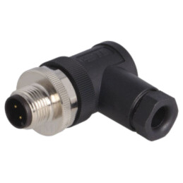 Conector: M12; mufă; PIN: 4; tată; 250V; în unghi 90°; IP67; pe cablu