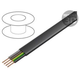 Cablu; H07VVH6-F,PVC-Flach; 4G4mm2; neecranat; 450V,750V; Cu