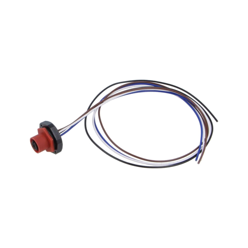 Conector: M12; soclu; mamă; 4A; 250V; PIN: 4; IP67; drept; cabluri