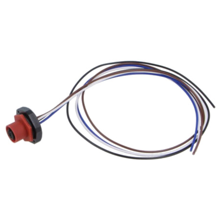 Conector: M12; soclu; mamă; 4A; 250V; PIN: 4; IP67; drept; cabluri