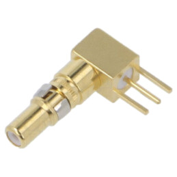 Pin; tată; aliaj cupru; aurit; THT; pentru PCB; în unghi; 50Ω