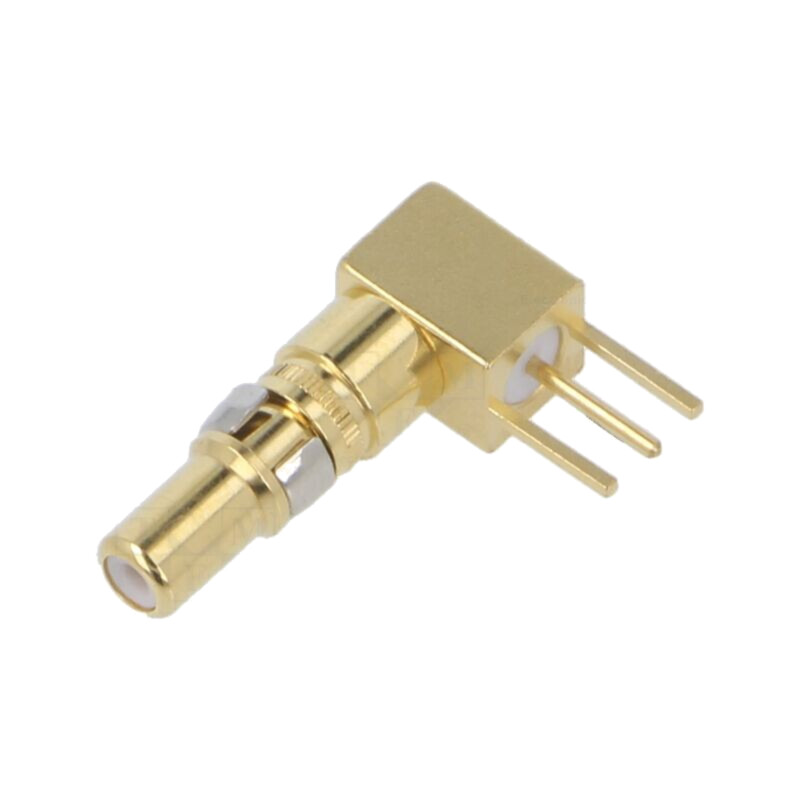 Pin; tată; aliaj cupru; aurit; THT; pentru PCB; în unghi; 50Ω Pin; tată; aliaj cupru; aurit; THT; pentru PCB; în unghi; 50Ω