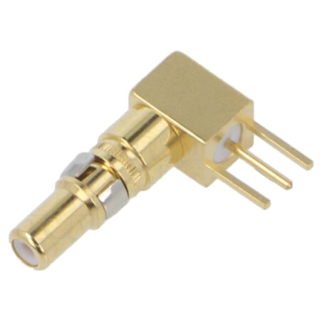 Pin; tată; aliaj cupru; aurit; THT; pentru PCB; în unghi; 50Ω