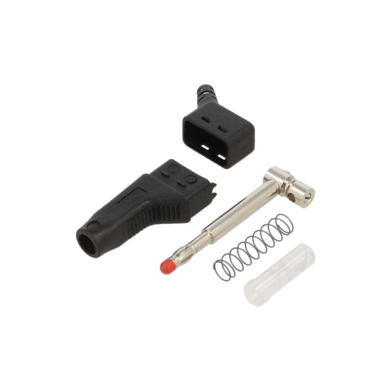 Conector: banană 4mm; mufă; 19A; 30VAC; 60VDC; neagră; 1mm2