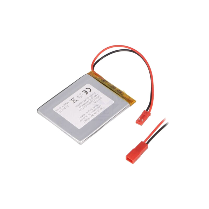 Acumul: Li-Po; 3,7V; 1400mAh; cabluri,contector JST SYR-02T Acumul: Li-Po; 3,7V; 1400mAh; cabluri,contector JST SYR-02T