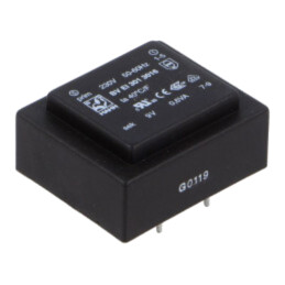 Transformator: încapsulat; 0,6VA; 230VAC; 9V; 67mA; PCB; BVEI