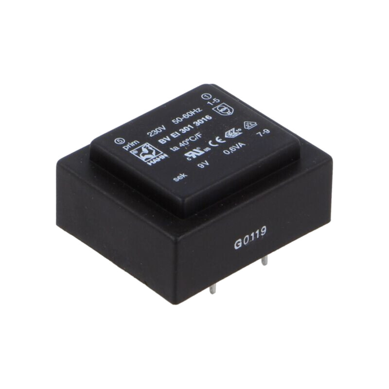 Transformator: încapsulat; 0,6VA; 230VAC; 9V; 67mA; PCB; BVEI