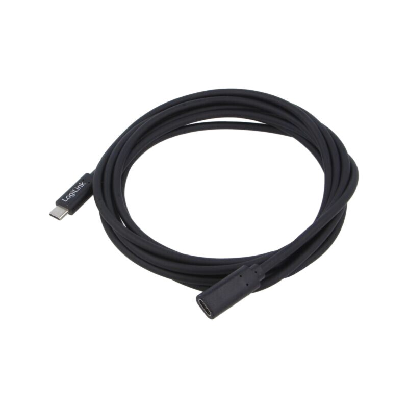Cablu; High Speed,USB 2.0; USB C soclu,USB C mufă; 3m; negru; PVC