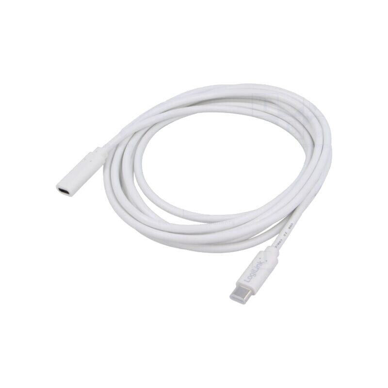 Cablu; High Speed,USB 2.0; USB C soclu,USB C mufă; 3m; alb; PVC