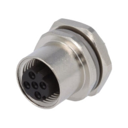 Conector: M12; soclu; PIN: 4; mamă; 250V; drept; IP67; lipire; 4A