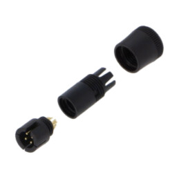 Conector: circular; 719; 60V; 3A; PIN: 4; mufă; tată; lipire; IP40
