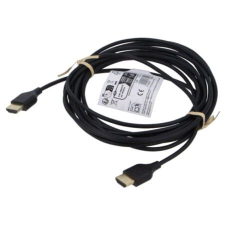 Cablu; HDMI mufă,din ambele părţi; 5m; negru; HDCP 2.2,HDMI 2.0