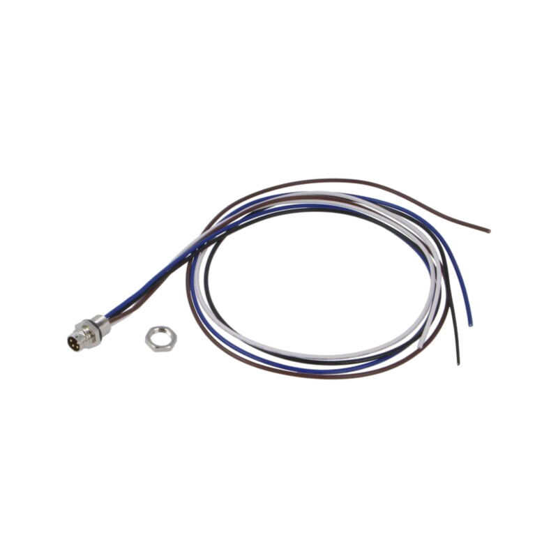 Conector: M8; soclu; tată; 48V; 4A; PIN: 4; IP67; cabluri; 0,34mm2 Conector: M8; soclu; tată; 48V; 4A; PIN: 4; IP67; cabluri; 0,34mm2