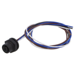 Conector: M12; soclu; mamă; 4A; 250V; PIN: 4; IP67; drept; cabluri