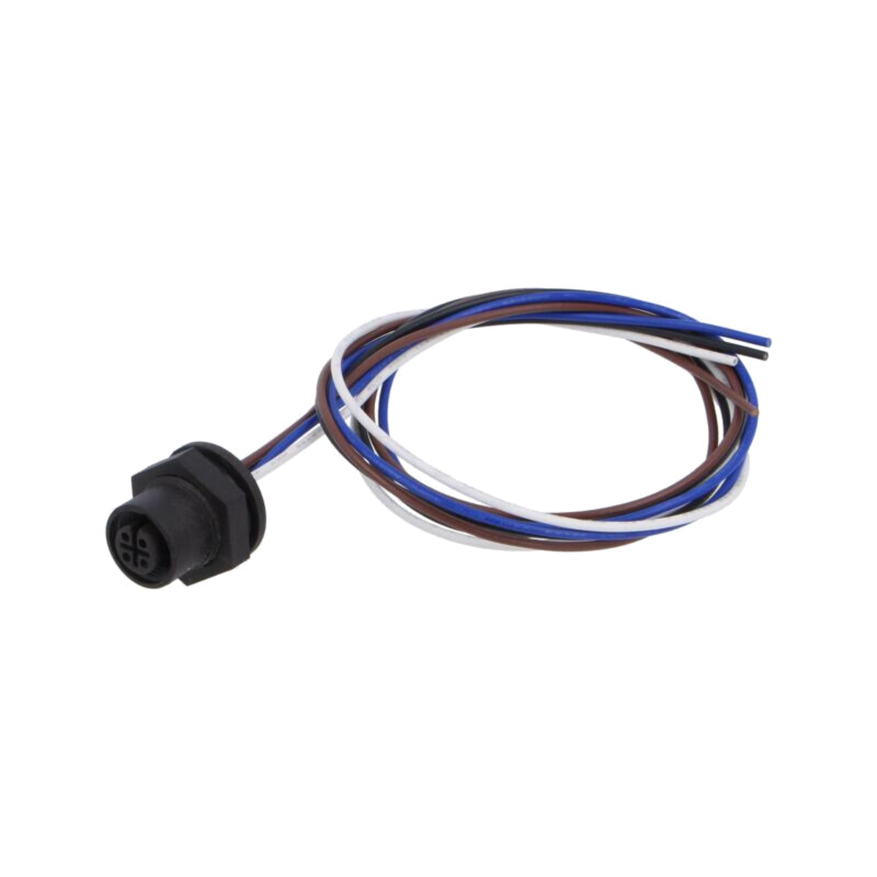 Conector: M12; soclu; mamă; 4A; 250V; PIN: 4; IP67; drept; cabluri Conector: M12; soclu; mamă; 4A; 250V; PIN: 4; IP67; drept; cabluri