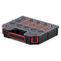 Container: colectiv; cu partiții; neagră; joasă; 284x243x60mm