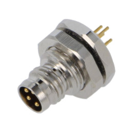 Conector: M8; soclu; tată; 48V; 4A; PIN: 4; IP67; THT