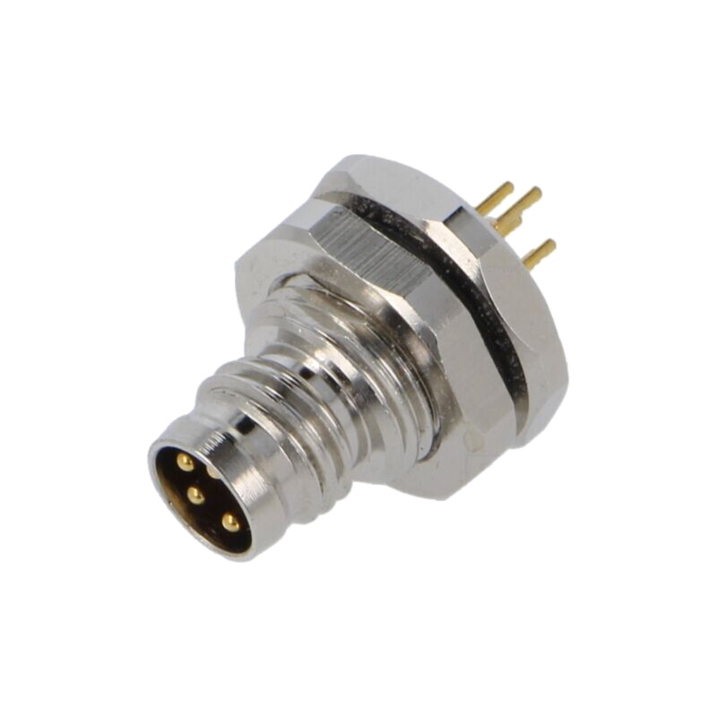 Conector: M8; soclu; tată; 48V; 4A; PIN: 4; IP67; THT