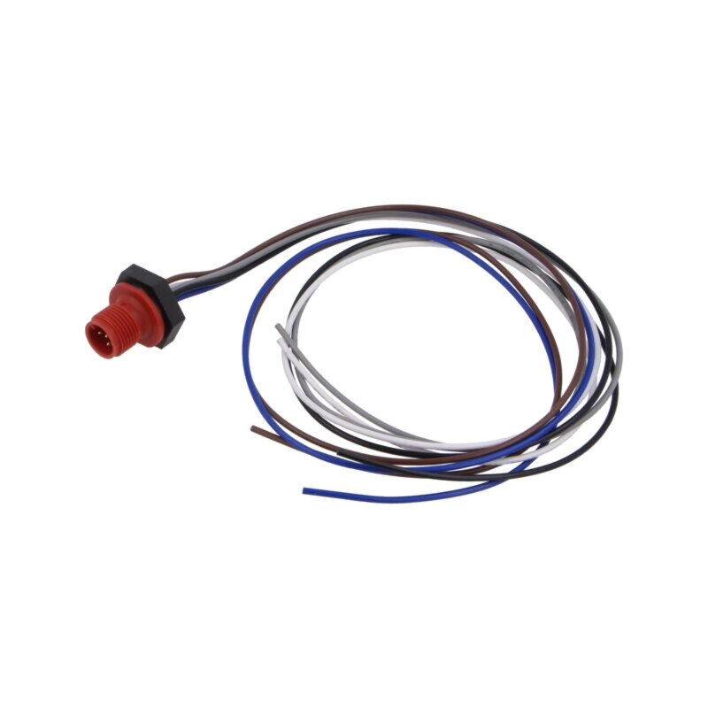 Conector: M12; soclu; tată; 2A; 60V; PIN: 5; IP67; drept; cabluri Conector: M12; soclu; tată; 2A; 60V; PIN: 5; IP67; drept; cabluri