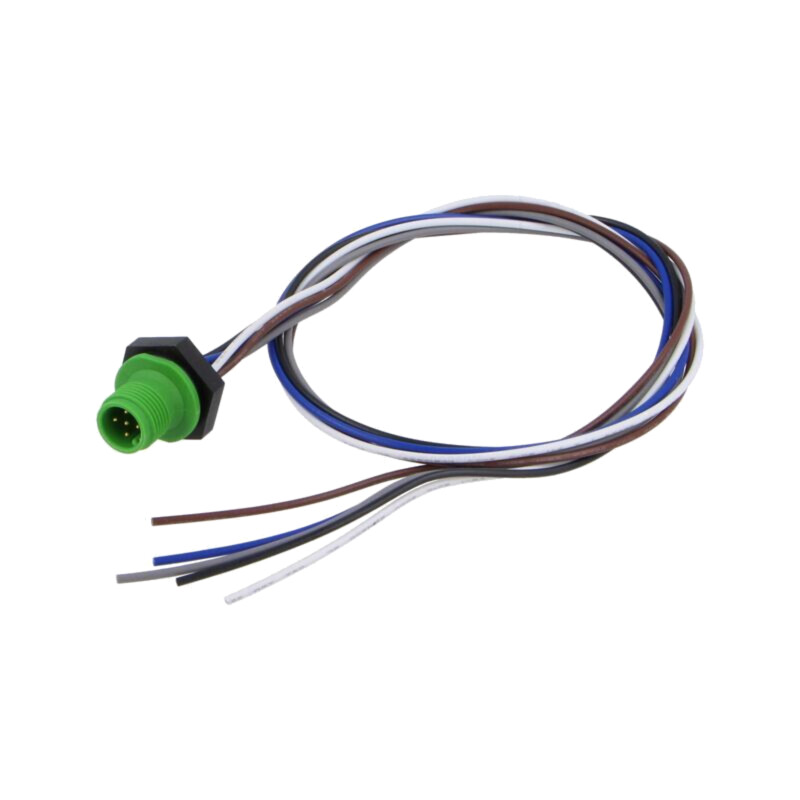 Conector: M12; soclu; tată; 2A; 60V; PIN: 5; IP67; drept; cabluri Conector: M12; soclu; tată; 2A; 60V; PIN: 5; IP67; drept; cabluri