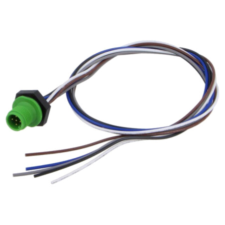 Conector: M12; soclu; tată; 2A; 60V; PIN: 5; IP67; drept; cabluri