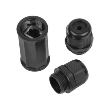 Cuplor RJ45; neagră; Cat: 6; RJ45 soclu,din ambele părţi; IP67