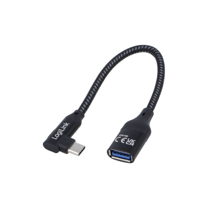Cablu; USB 3.2 Gen 2; USB A soclu,USB C mufă în unghi; 0,2m